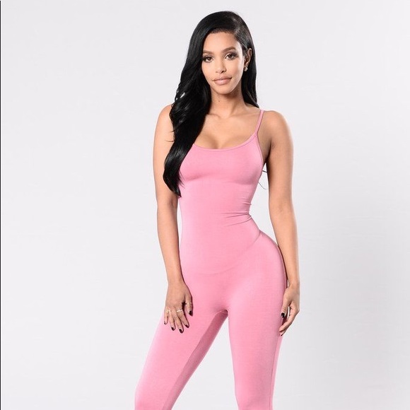 Fashion Nova Pants - Pink Bodysuit Leotard